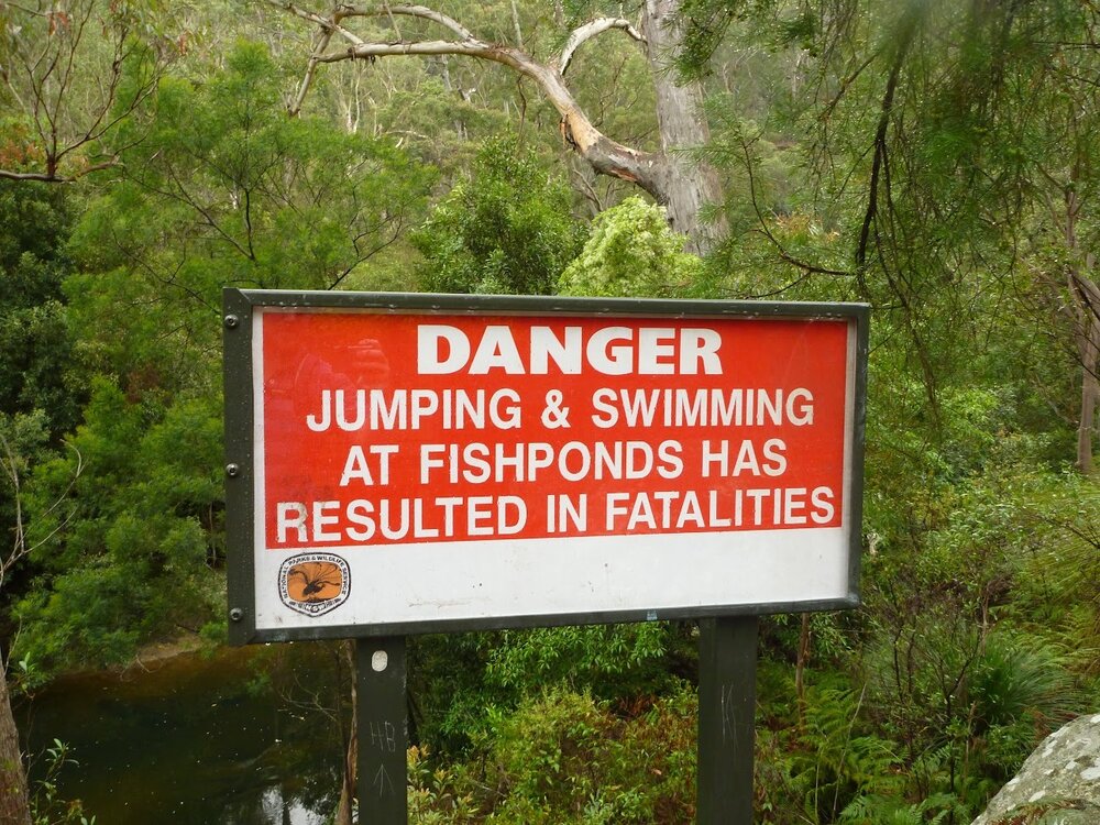 Danger sign at Fishponds
