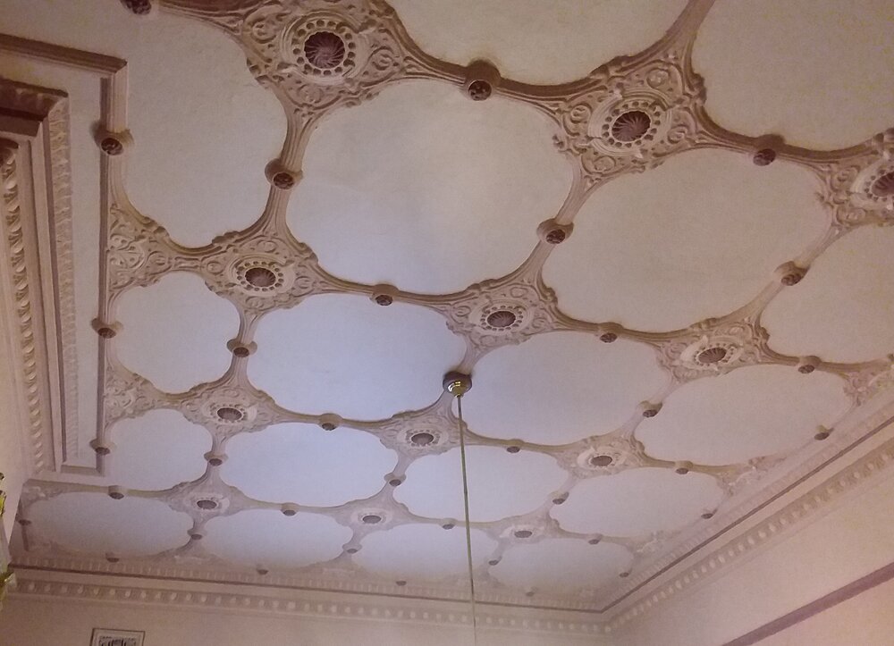 Ornate ceiling in dining room, 'Eltham', Beecroft, NSW 2018
