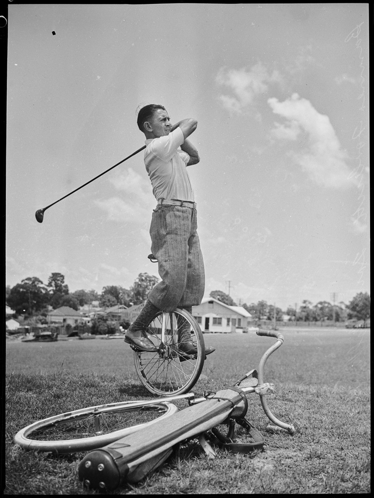 Banner Forbutt trick cyclist 1946