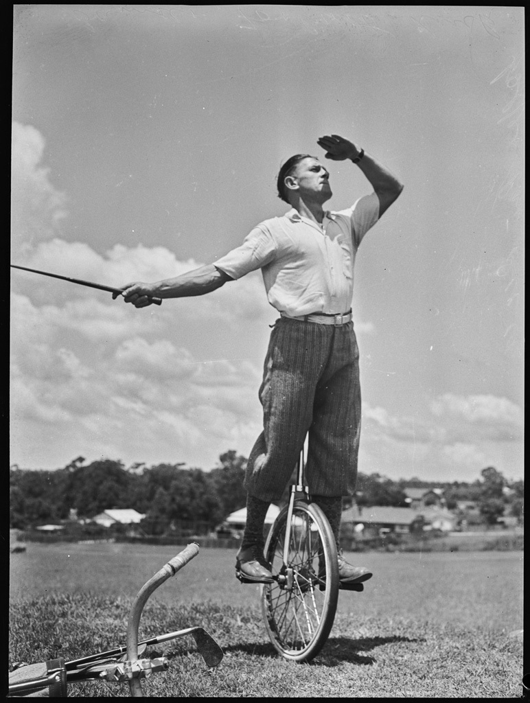 Banner Forbutt trick cyclist 1946