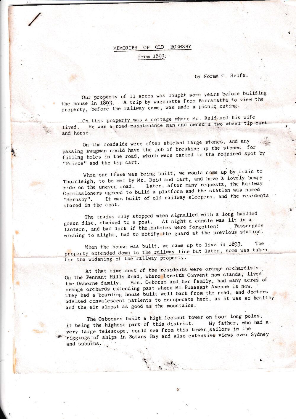 Memories of Old Hornsby 1970s