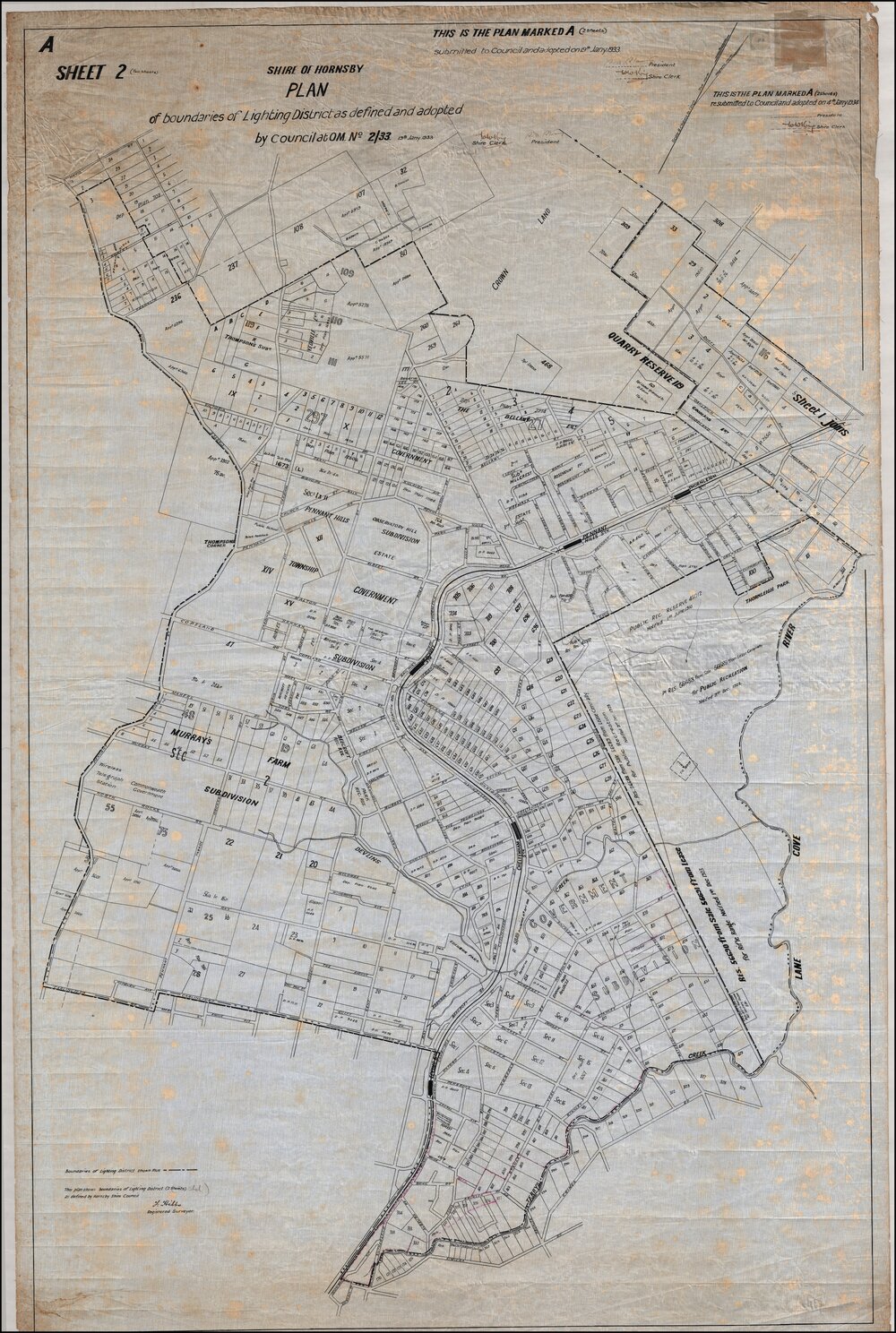 Hornsby Lighting District plan 1933 [Sheet 2 of 2]