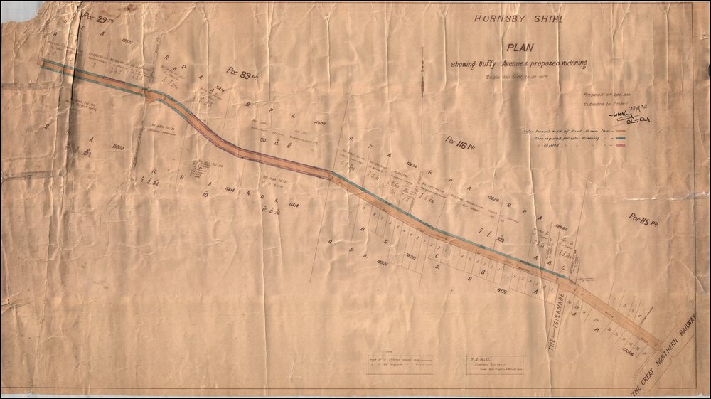 Duffy Avenue, Thornleigh - Proposed Widening Plan, 1930