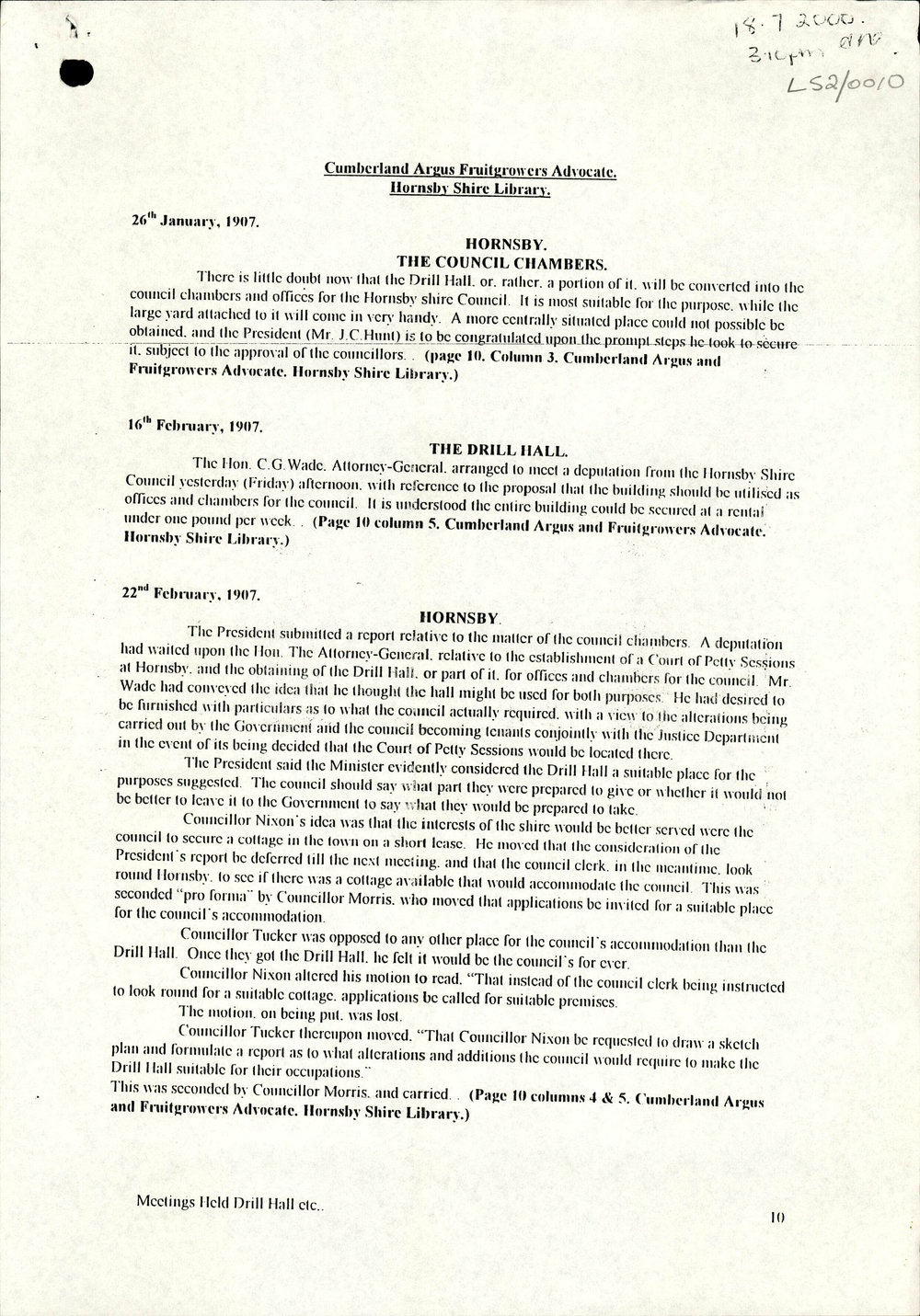 Hornsby Shire Council History
