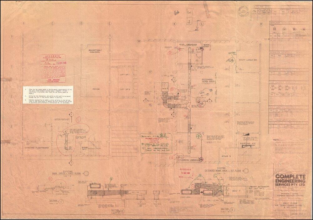 Hornsby Shire Administration Centre, Air Conditioning Plan, 1986