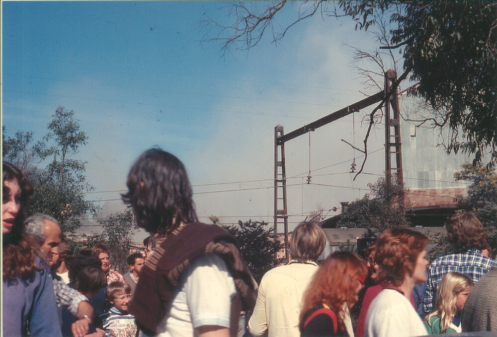 Thornleigh Brickworks, chimney demolition 1980