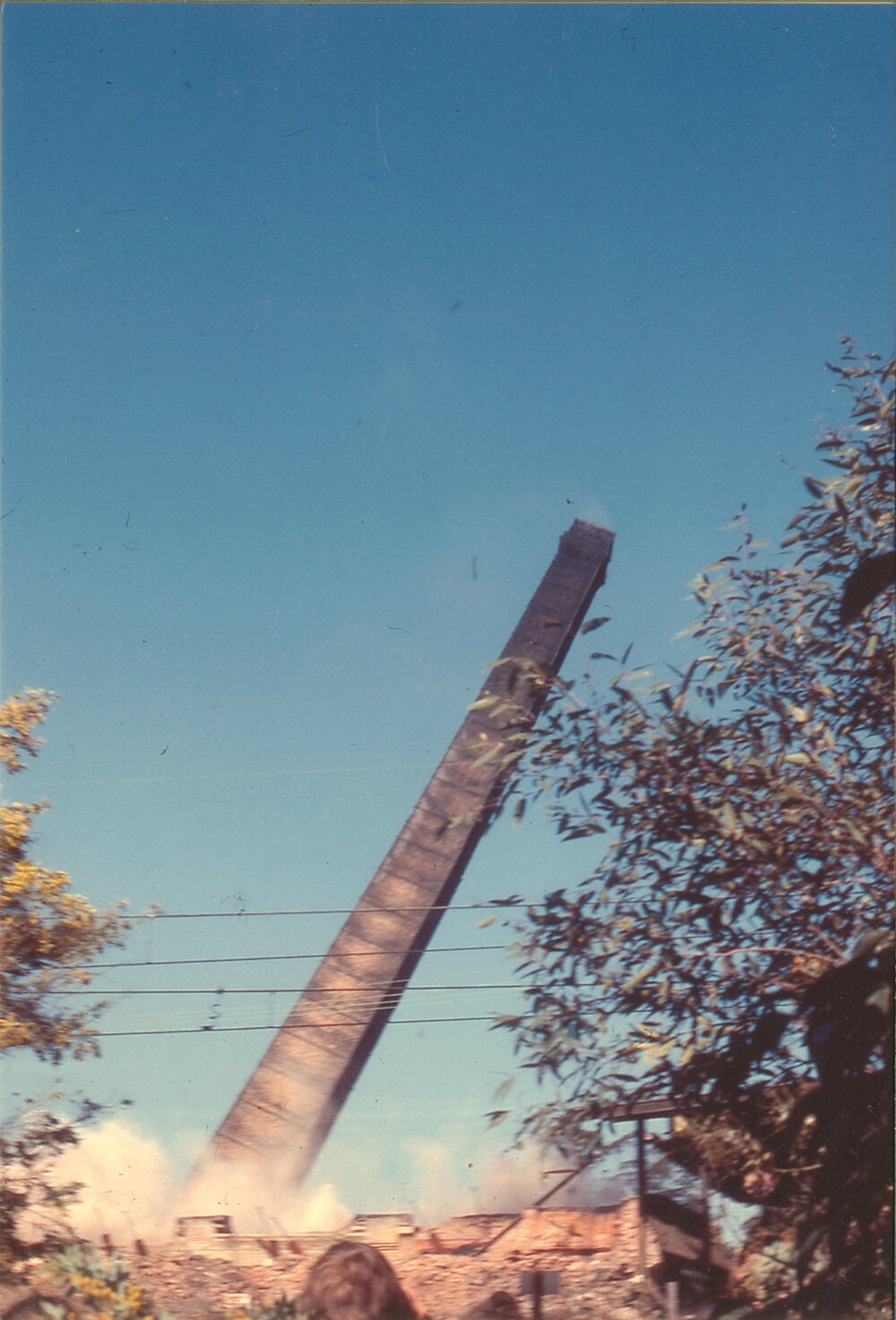 Thornleigh Brickworks, demolition of chimney 1980