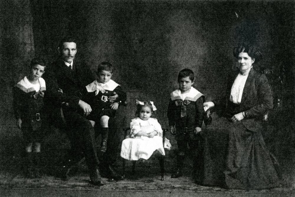 Paul Allen James with his family