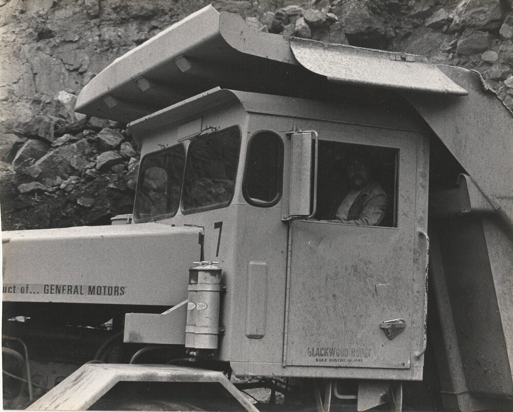 Peter Milgate in No 7 Terrex Dump Truck at Hornsby Quarry