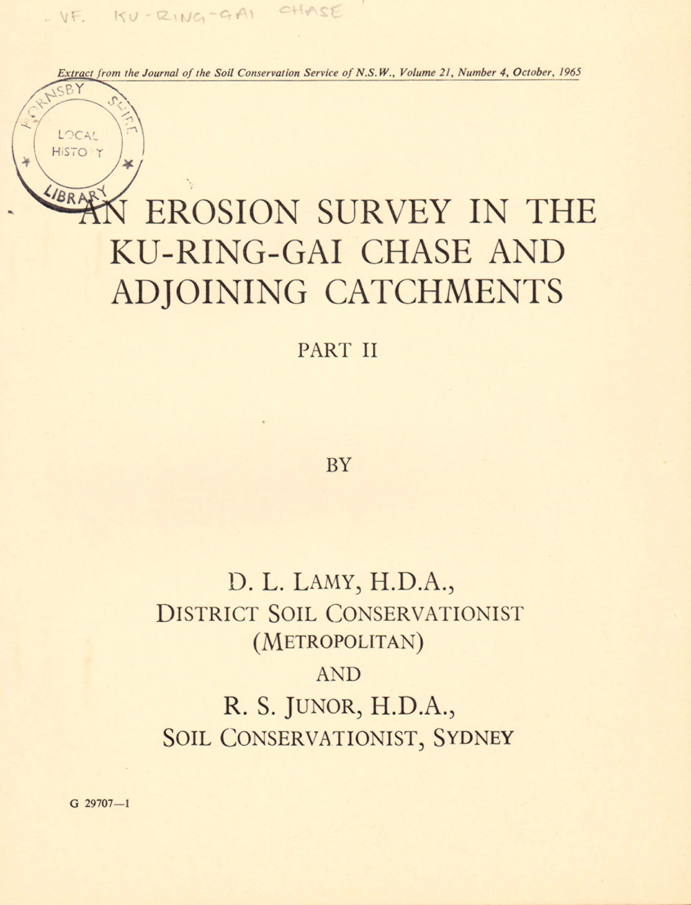 Ku-Ring-Gai Chase An Erosion Survey in the Ku-ring-gai Chase and Adjoining Catchments