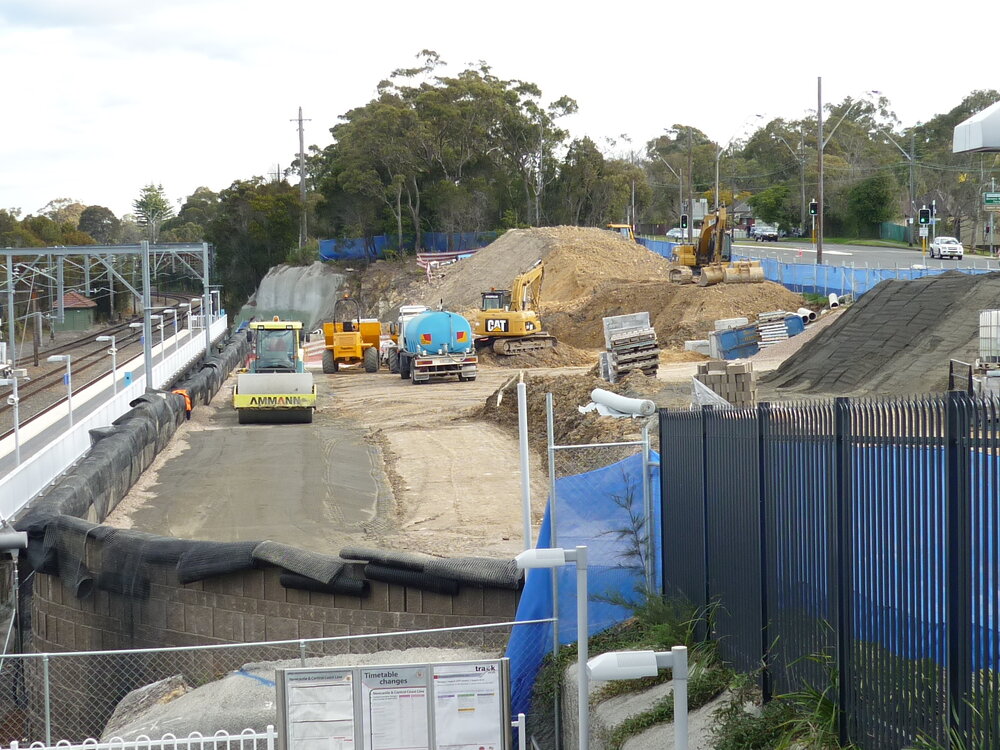 Construction of the Berowra Railway Station commuter car park