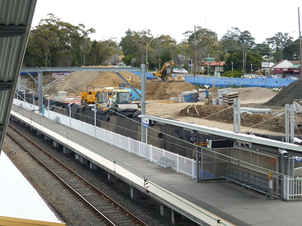 Construction of the Berowra Railway Station commuter car park