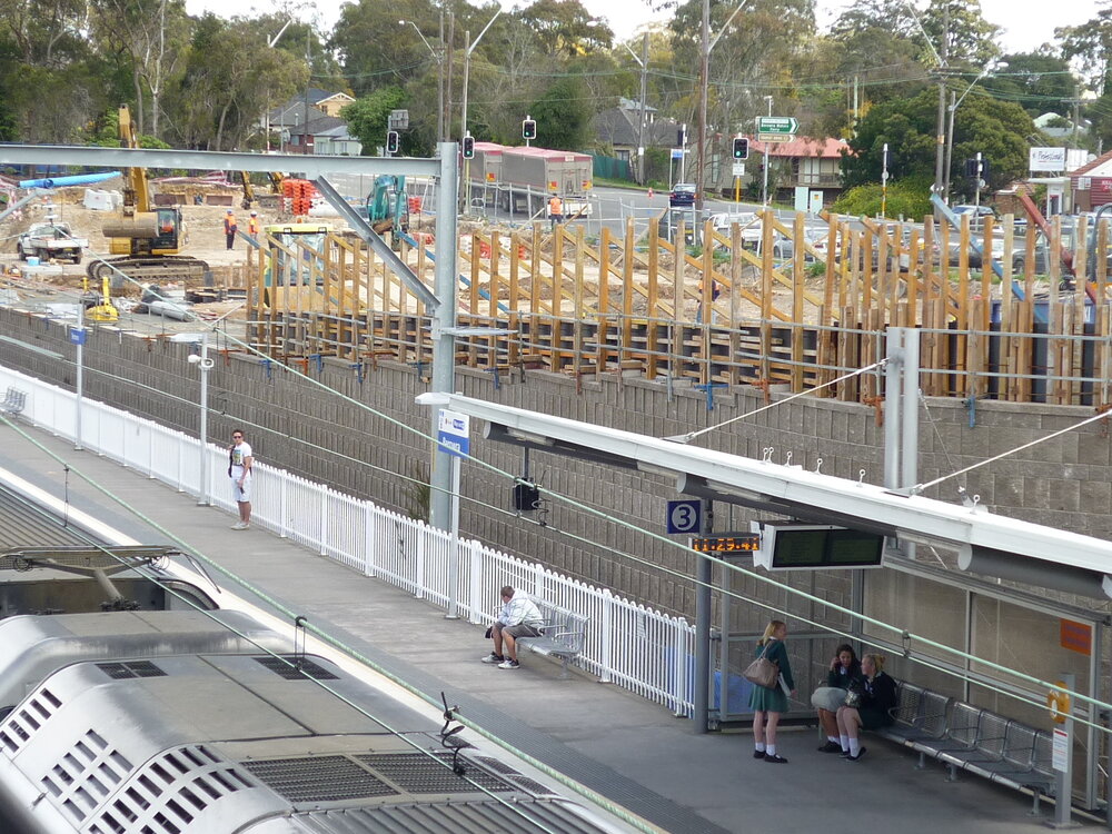 Construction of the Berowra Railway Station commuter car park