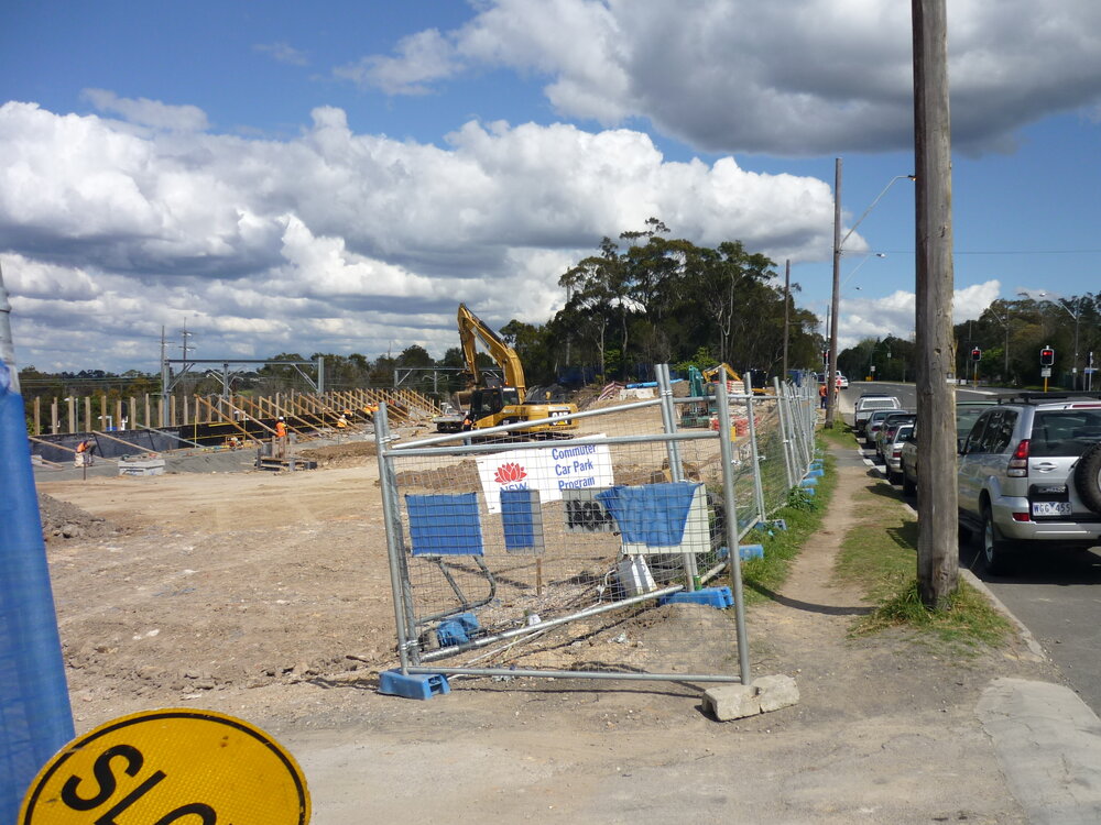 Construction of the Berowra Railway Station commuter car park