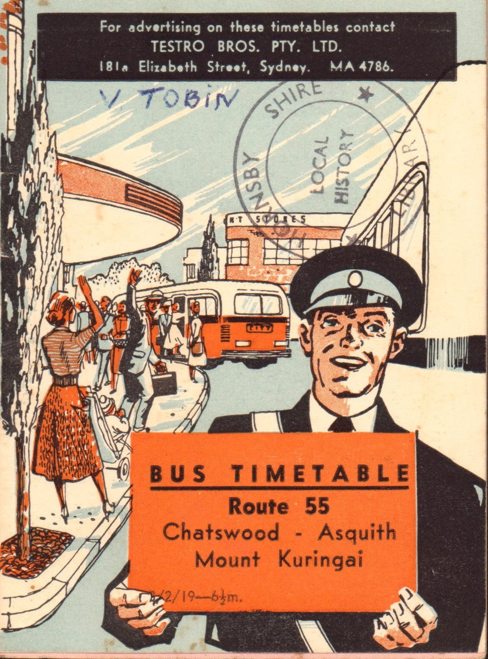 Asquith History Bus Timetable Route 55