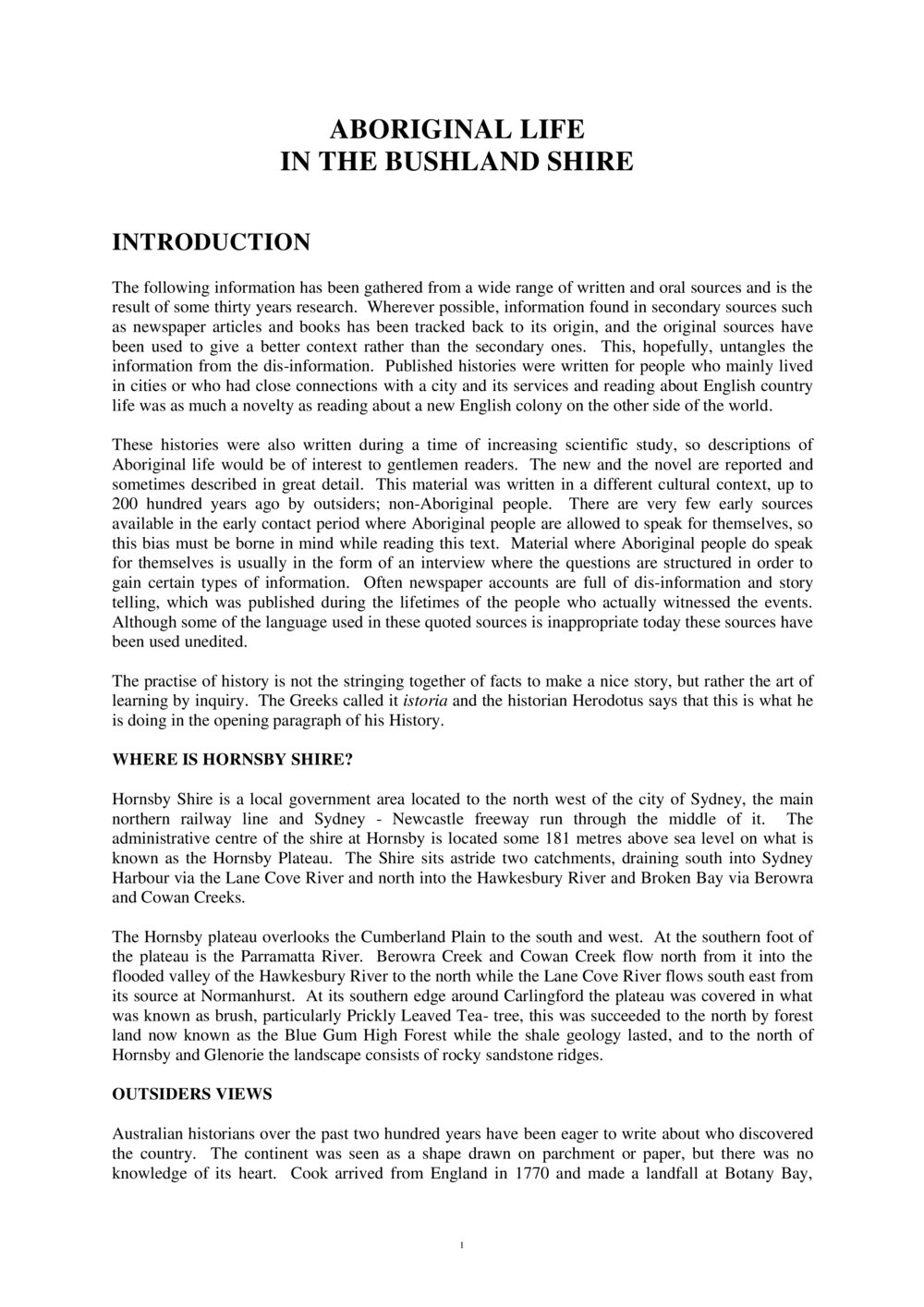 Aboriginal life in the Bushland Shire