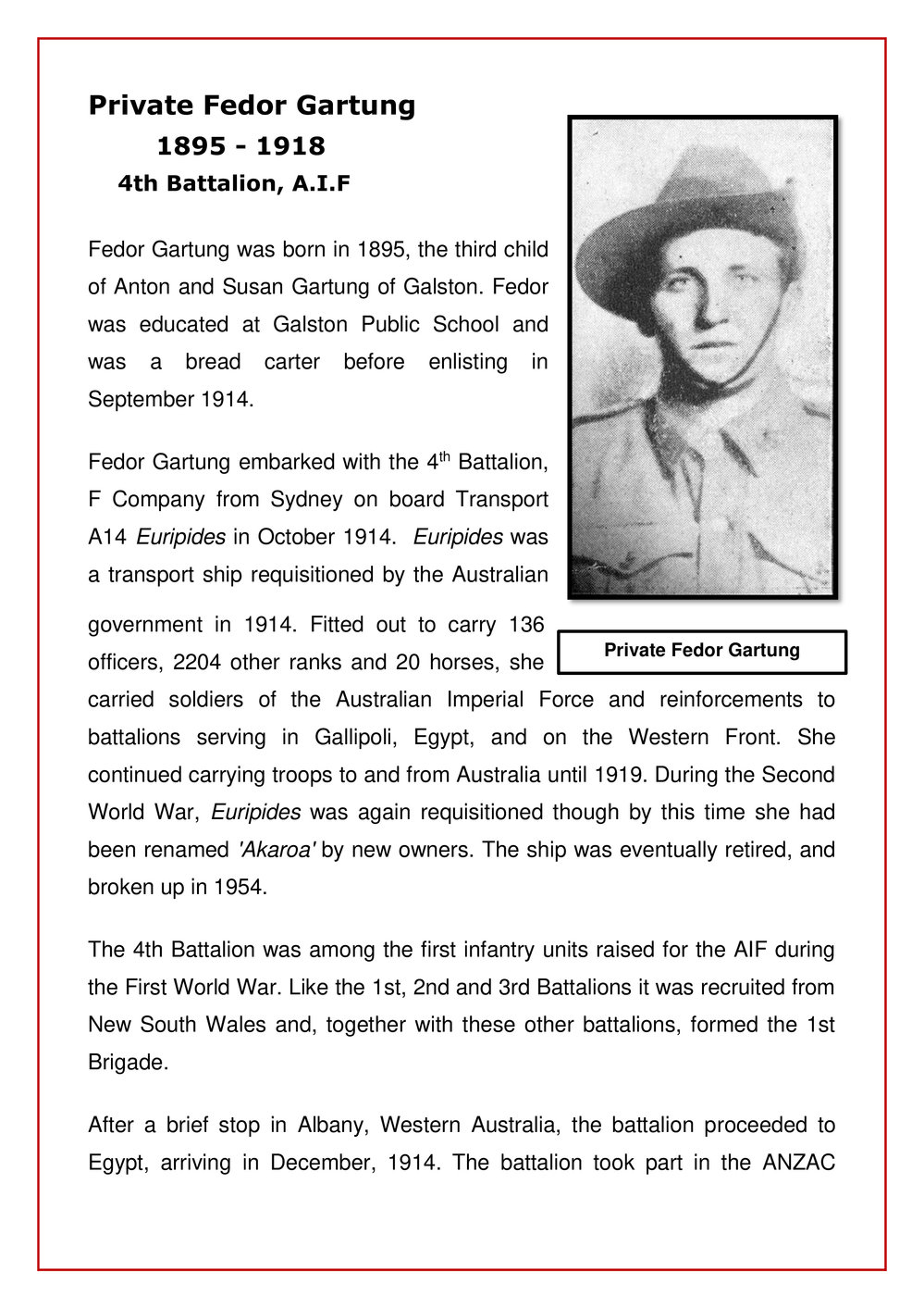 Private Fedor Gartung