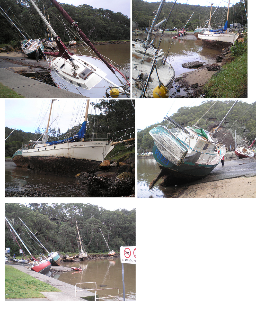 Storm Damaged Boats at Parsley Bay, Hawkesbury River