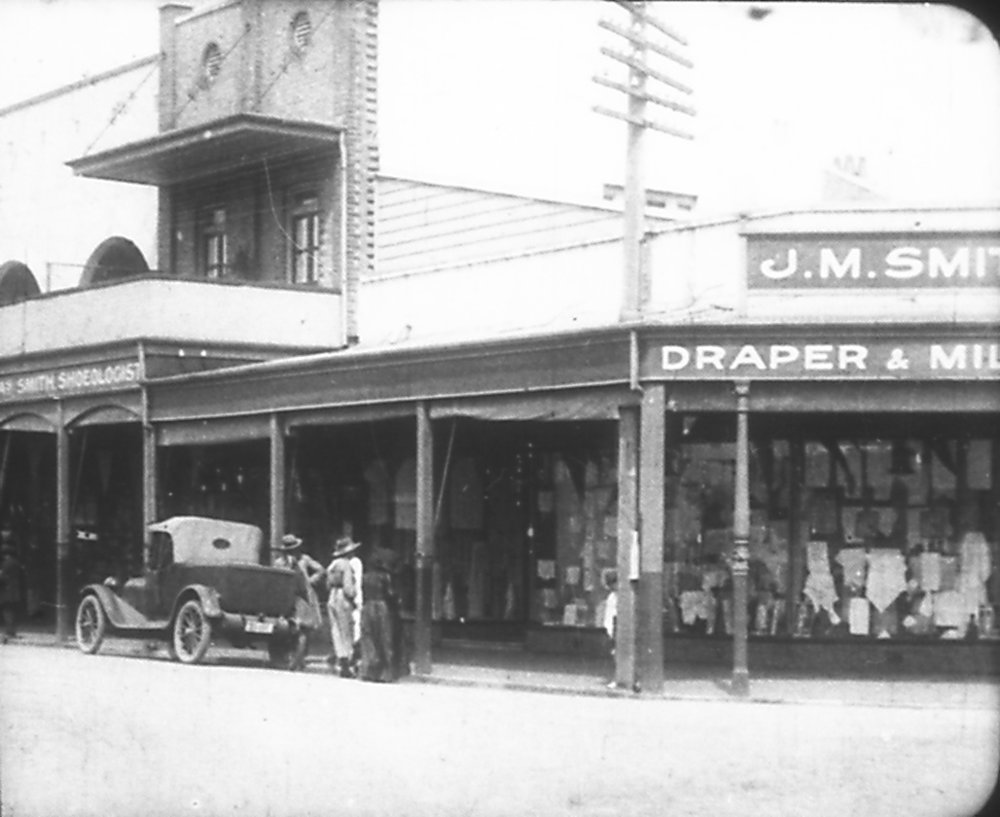 J M Smith's drapery shop, corner of Coronation Street and Peats Ferry Road, Hornsby
