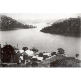View of the Hawkesbury River including Kangaroo Point and the Sanitorium Hotel