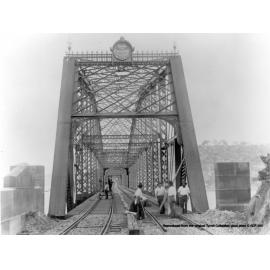 Head-on view of the first Hawkesbury River Railway Bridge