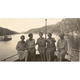 Launch at Windybank Wharf, Cowan Creek, c. 1920s