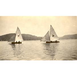 Sailing boats at Pittwater, 1920s