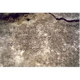 Cowan tent school, Christie inscription, 1927