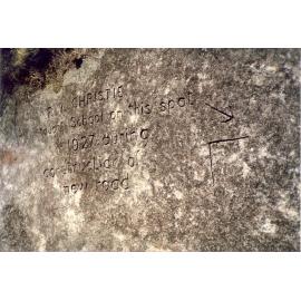 Cowan tent school, Christie inscription, 1927