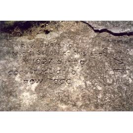 Cowan tent school, Christie inscription, 1927