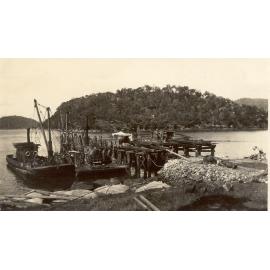 Dock for the landing of goods used in the construction of the Pacific Highway