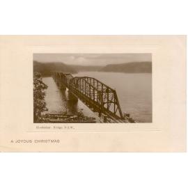 Hawkesbury River Railway Bridge and the General Gordon paddle steamer [Christmas postcard]