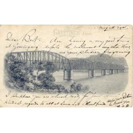 Hawkesbury River Railway Bridge [woodcut postcard]