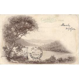 Hawkesbury River woodcut [postcard] c. 1902