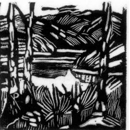 'Calabash Bay, Berowra' woodcut c. 1939