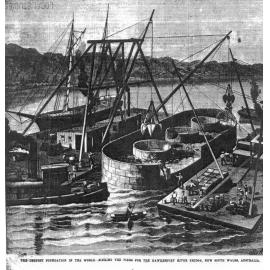 The deepest foundation in the world (woodcut)