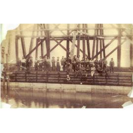 Construction of the first Hawkesbury River Railway Bridge