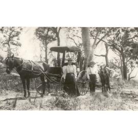 Burton Crossland, Martha Crossland, and their buggy