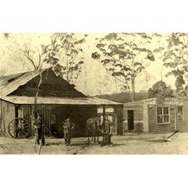 Blacksmith's shop and saddlery, Waitara, c.1914