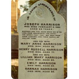 Gravestone of Joseph Harrison, Cherrybrook Uniting Church