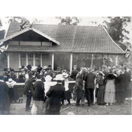 Handing-over ceremony for cottage in Dorset Street, Epping