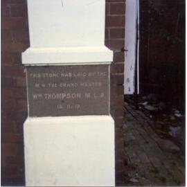 Foundation stone of Hornsby Masonic Hall