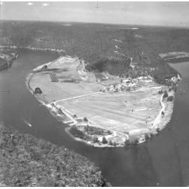Hawkesbury River at Wisemans Ferry from the air