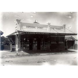 W. W. Moore's pharmacy, Beecroft Road, Beecroft c. 1912