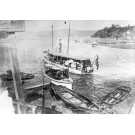Steam launch on the Hawkesbury River, c. 1920
