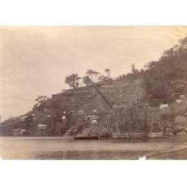 Building the first cassion - First Hawkesbury River Railway Bridge