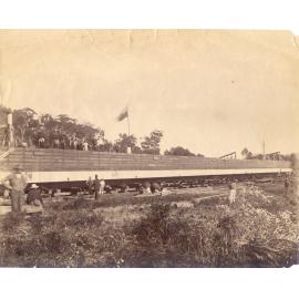 Construction of the First Hawkesbury River Railway Bridge -the completed pontoon