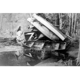 Wrecked boats at Crosslands 1942