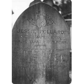 Jessie Pollard's tombstone at Cherrybrook Uniting Church