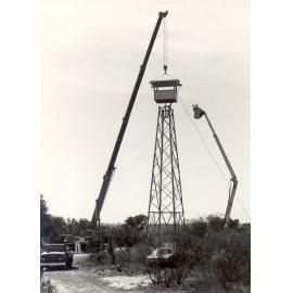 Fire spotting tower under construction at Galston